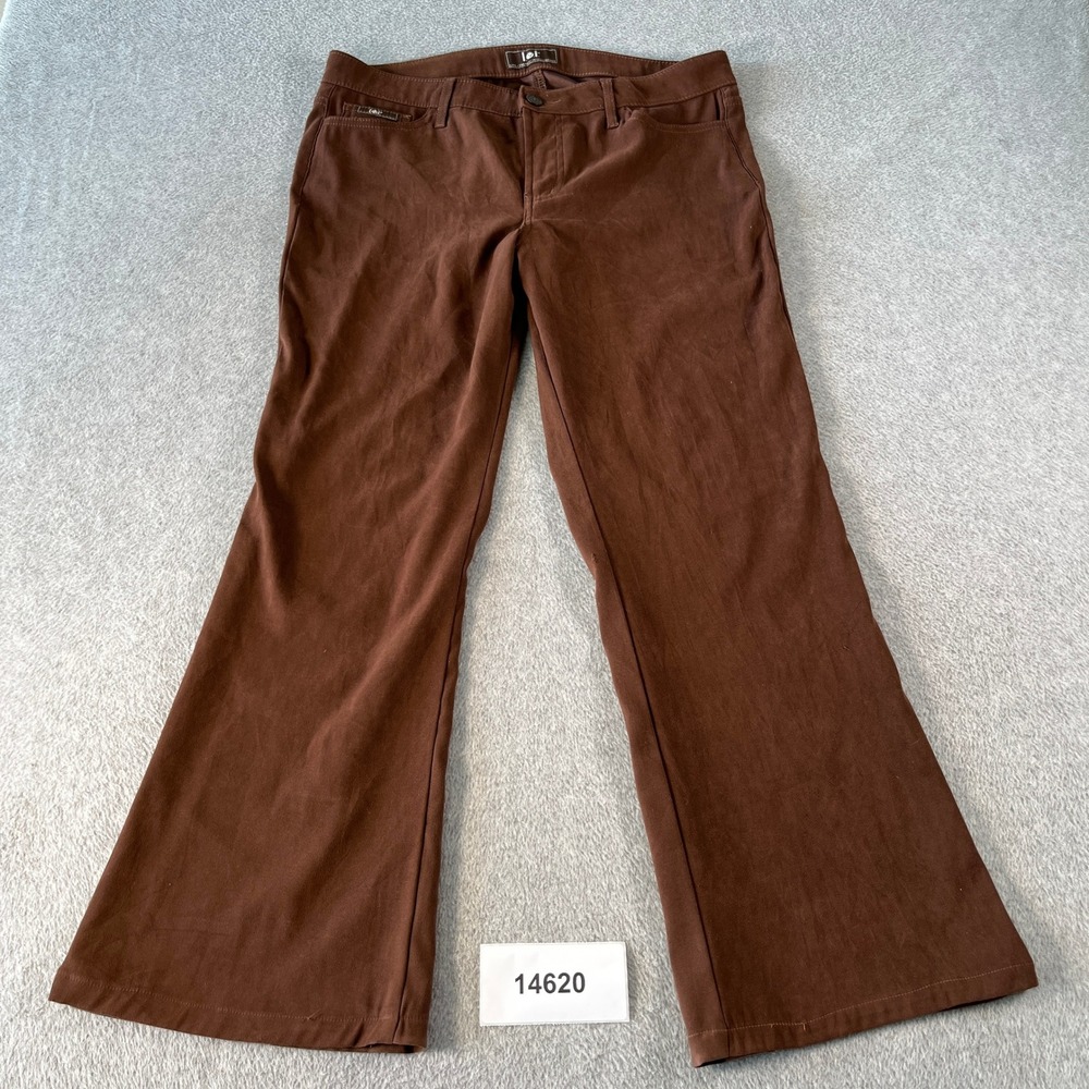 Lei Life Energy Intelligence Pants Womens 15 Brown Flat Front Zip Fly Flare Leg